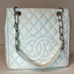 CHANEL WHITE CAVIER PETIT SHOPPING TOTE