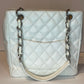 CHANEL WHITE CAVIER PETIT SHOPPING TOTE