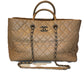 CHANEL QUILTED LARGE COCO HANDLE SHOPPING TOTE BEIGE