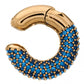 FENDI CRYSTAL EAR CUFF IN BLUE GOLD