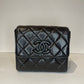 CHANEL 1994 BLACK LAMBSKIN LEATHER SMALL CC CROSSBODY SHOULDER FLAP BAG