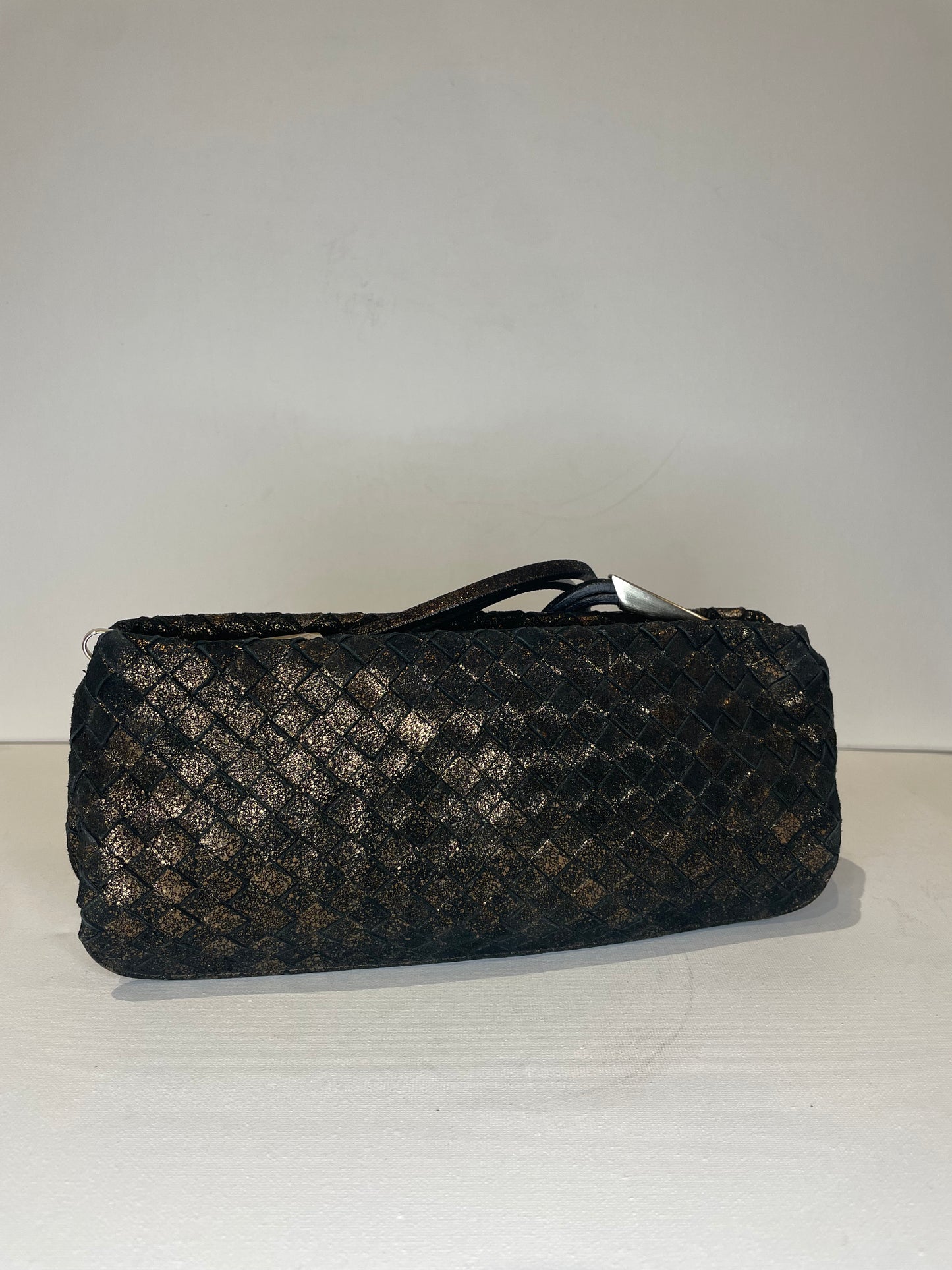 BOTTEGA VENETA INTERCCIATO GOLD/BLACK MINI BAG