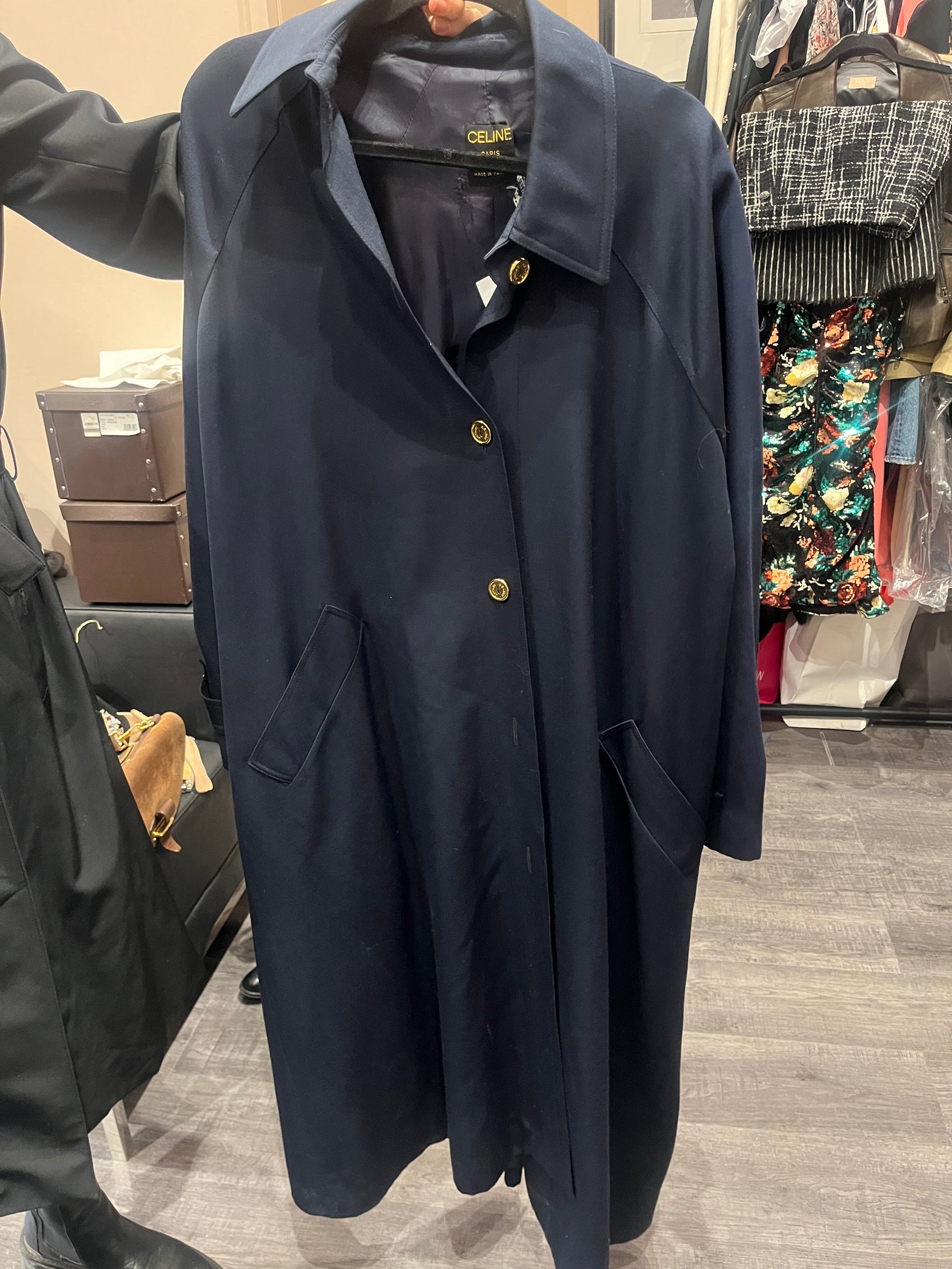 Celine Navy Trench