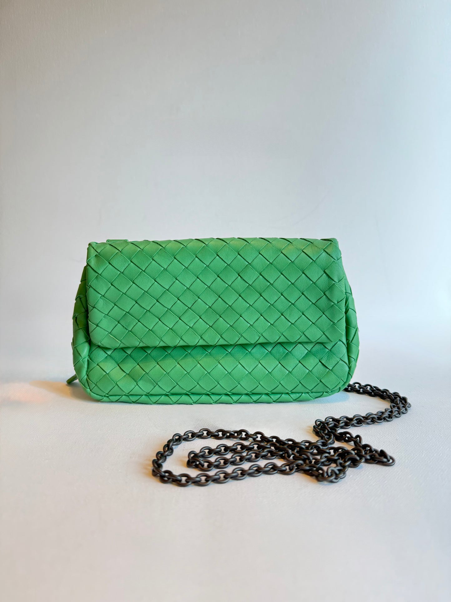 BOTTEGA VENETA 2012-2025 MINI NAPPA INTERCCIATO CHAIN CROSSBODY BAG