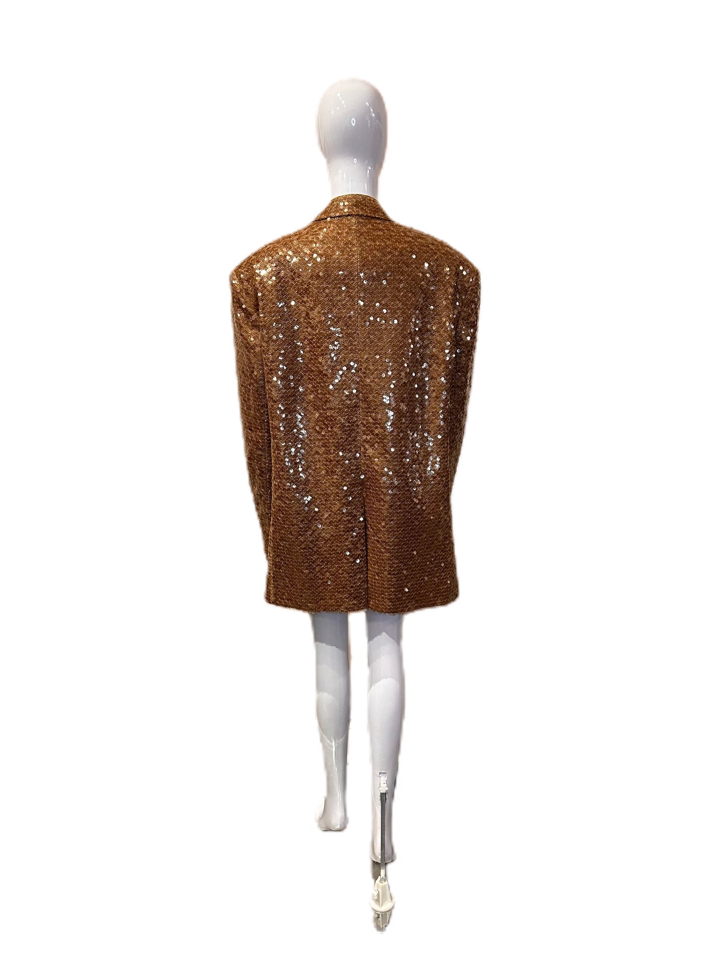 ANNAKIKI SS21 BROWN SEQUIN OVERSIZED BLAZER