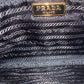 prada black leather top zip clutch with strap