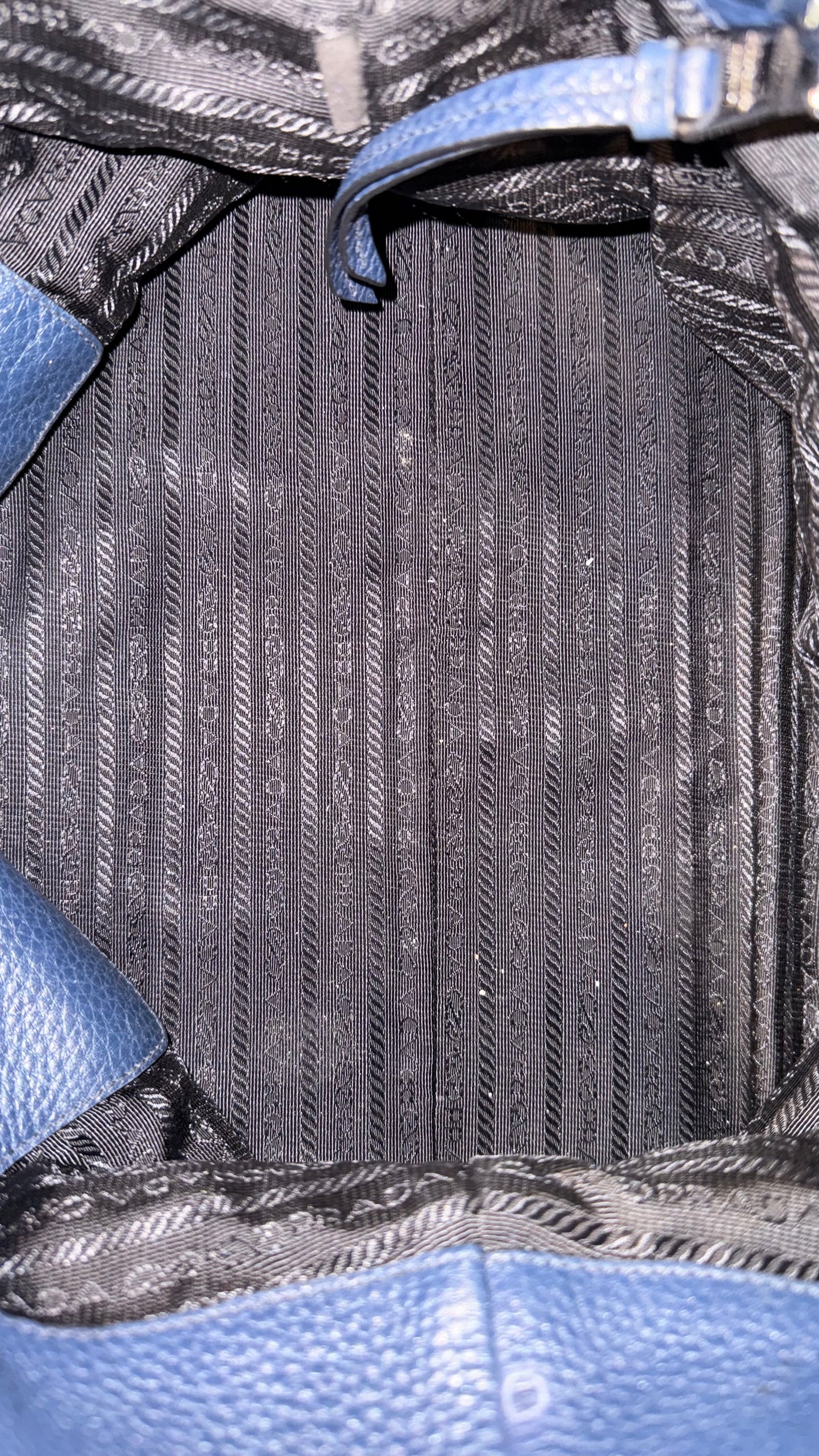 Prada Blue with Silver-tone Logo Hardware Bag
