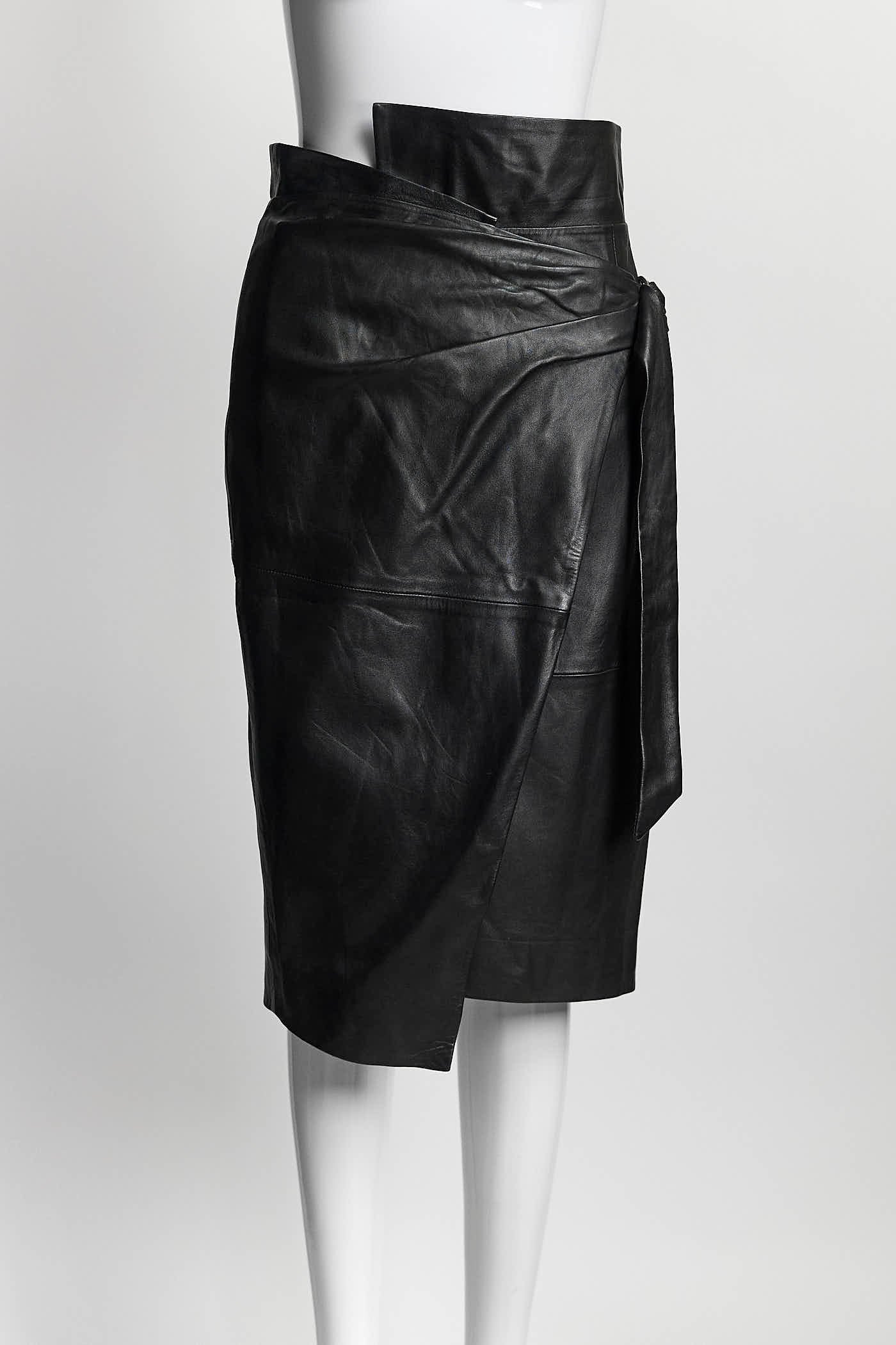 Isabel Marant Black Leather Skirt 38