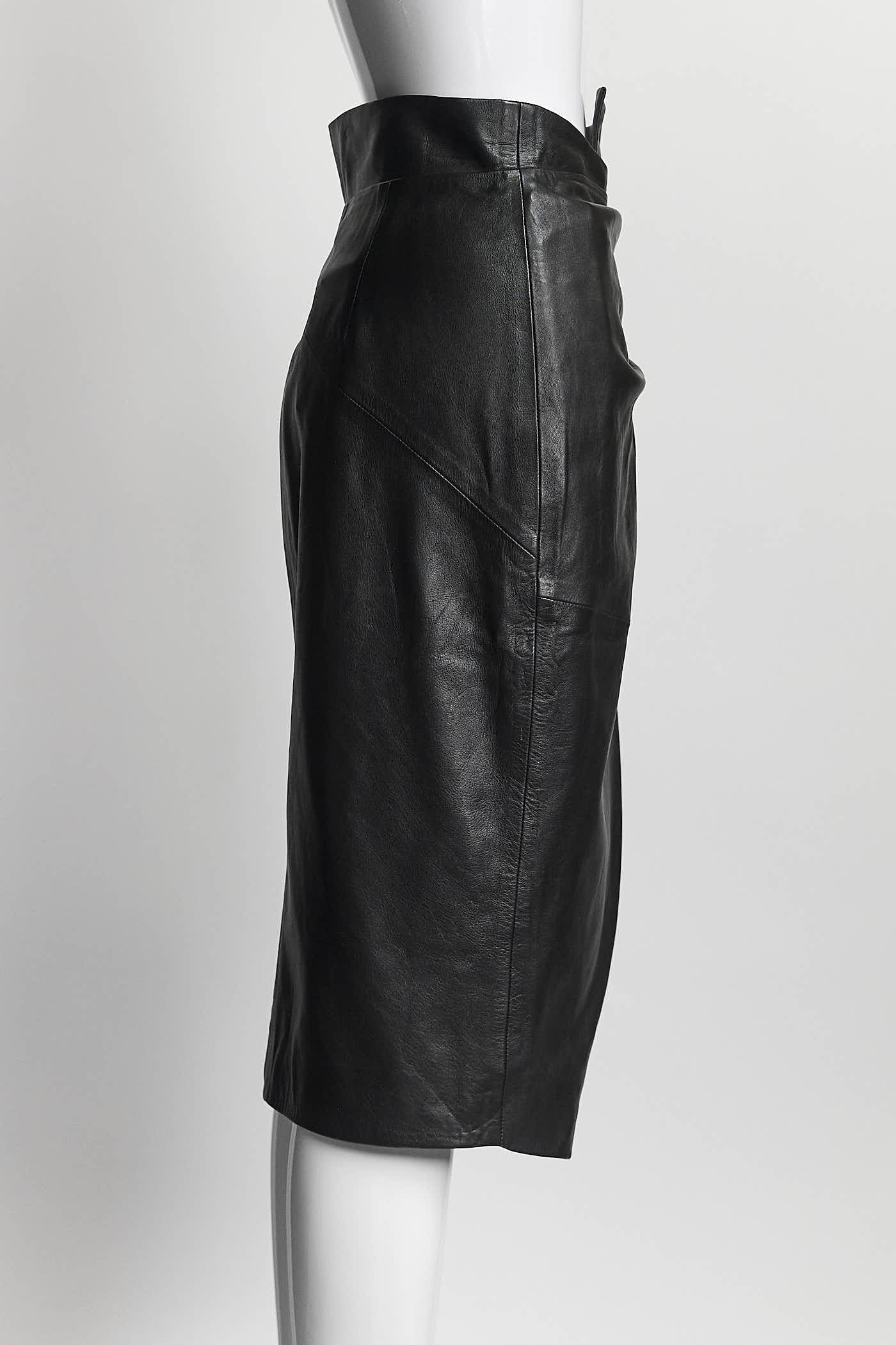 Isabel Marant Black Leather Skirt 38