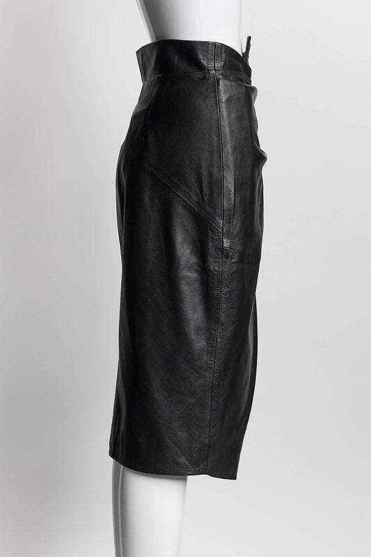 Isabel Marant Black Leather Skirt 38