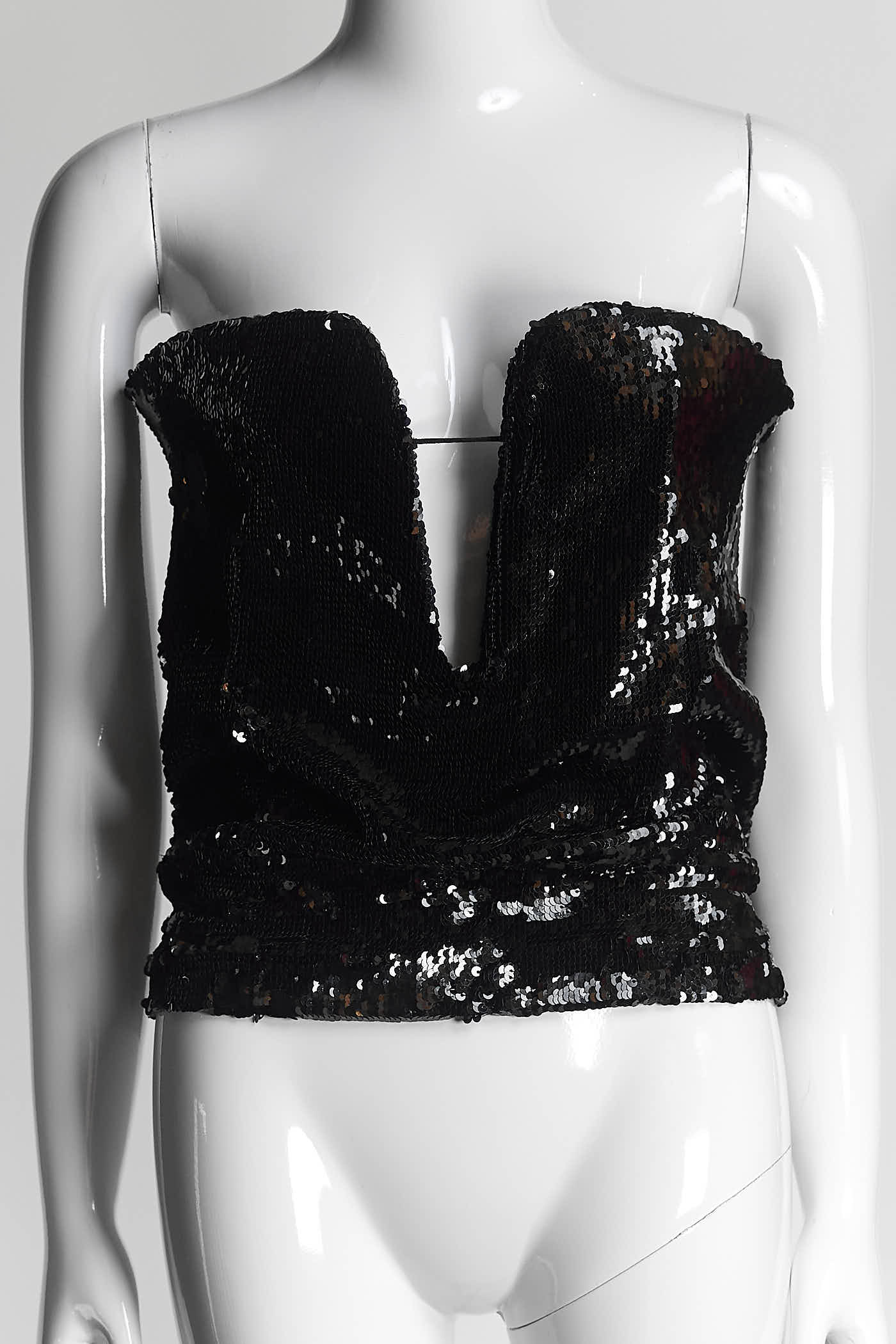 Isabel Marant Black Sequin Bustier T0