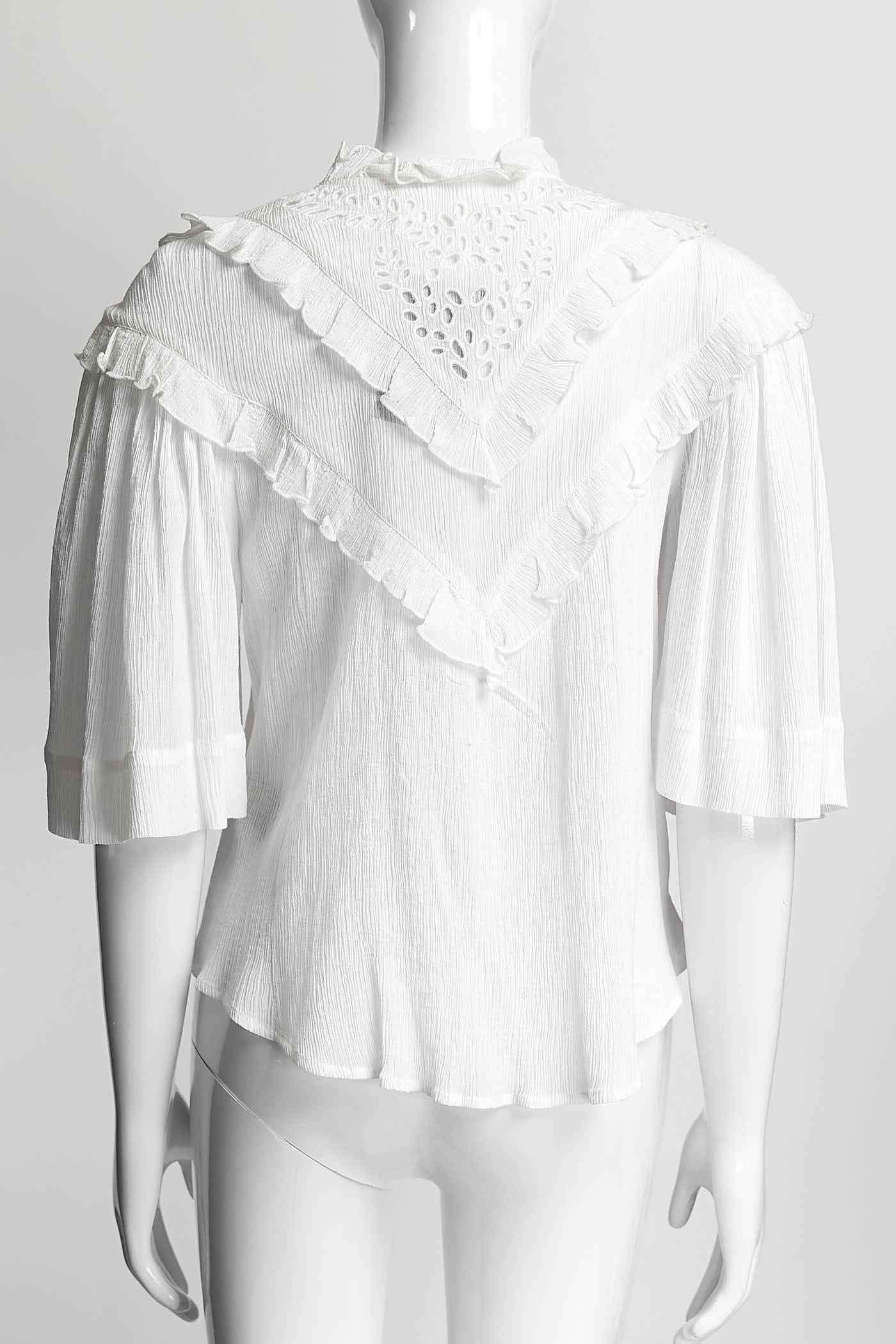 Isabel Marant ÈTOILE White Embroidered Cotton Blouse 40