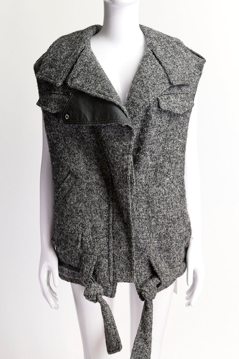 Isabel Marant Grey Estelle Grey Sleeveless Wool-Blend Jacket IT40