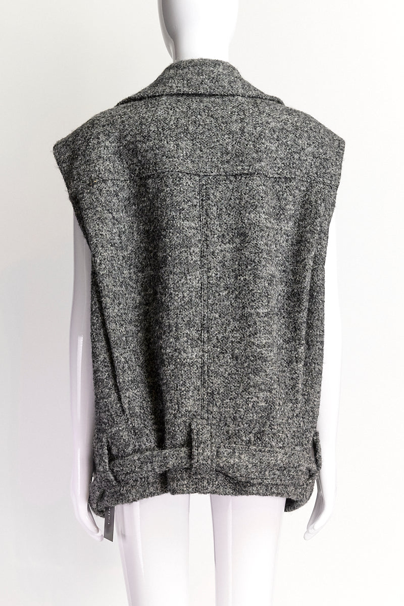 Isabel Marant Grey Estelle Grey Sleeveless Wool-Blend Jacket IT40