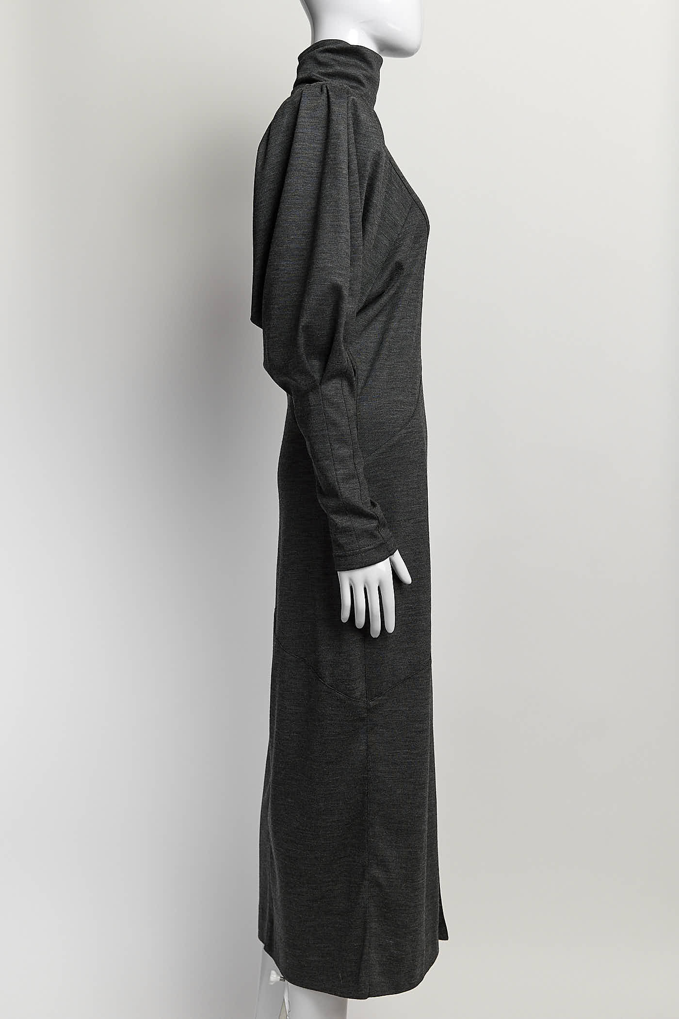 Isabel Marant Grey Wool Jersey Turtleneck Dress 40