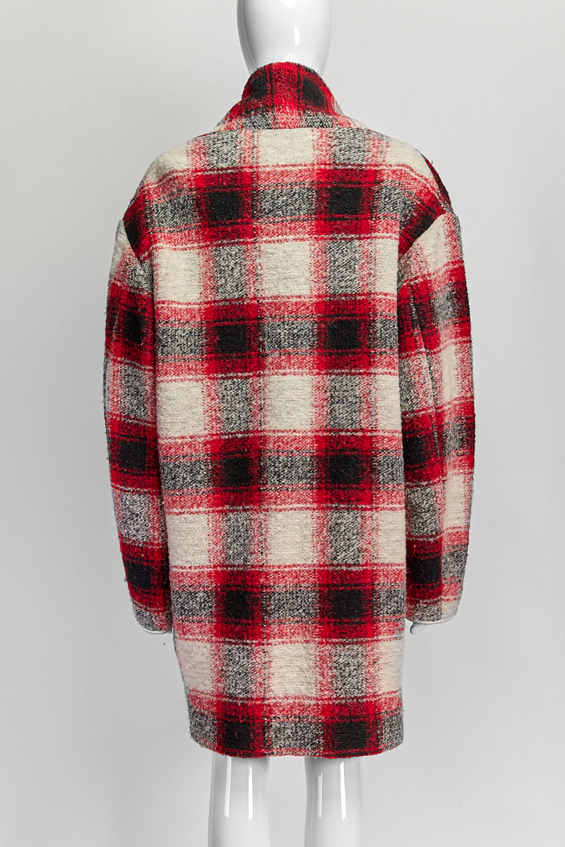 Isabel Marant Red Plaid Coat IT 40