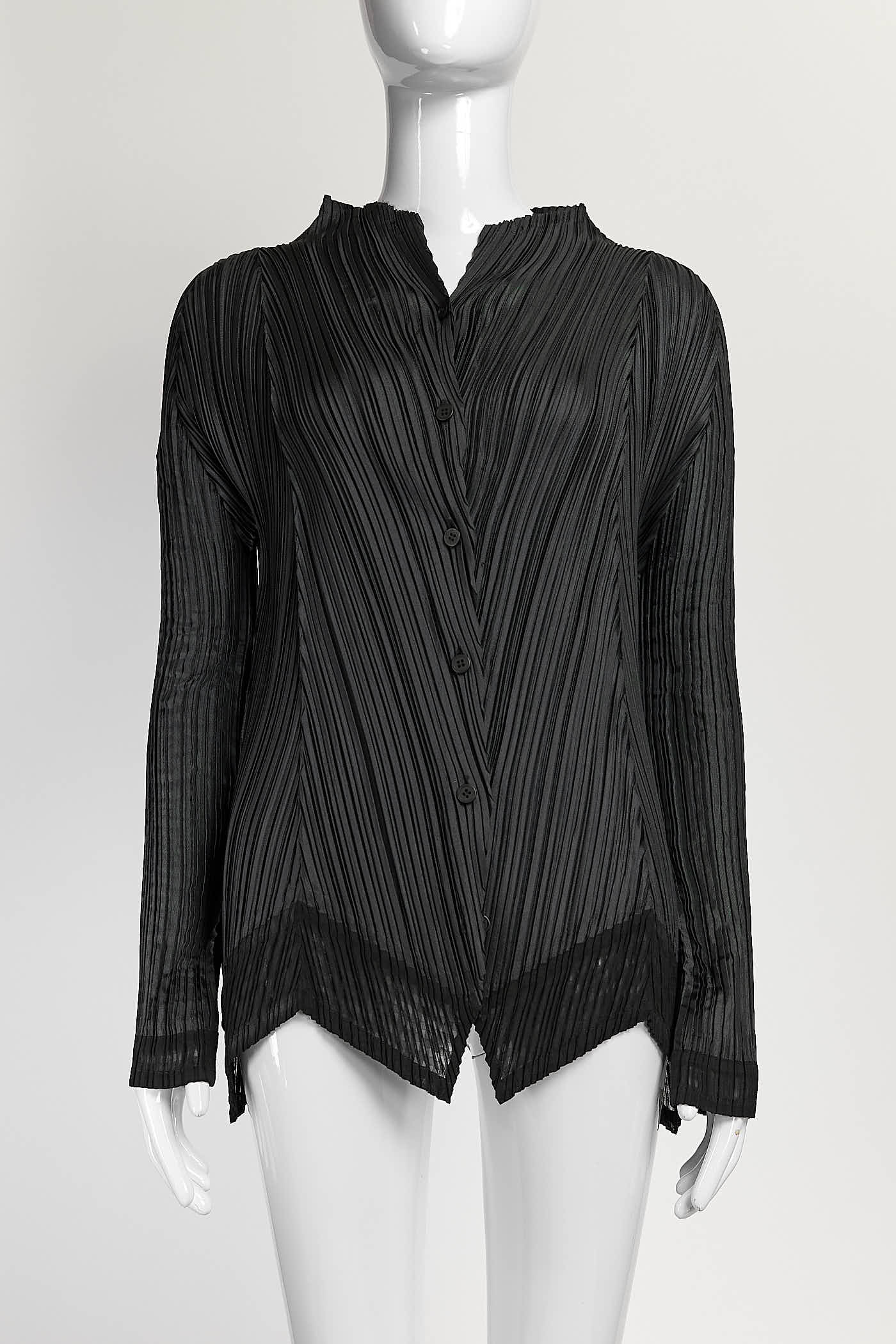 Issey Miyake Black Pleated Top 2