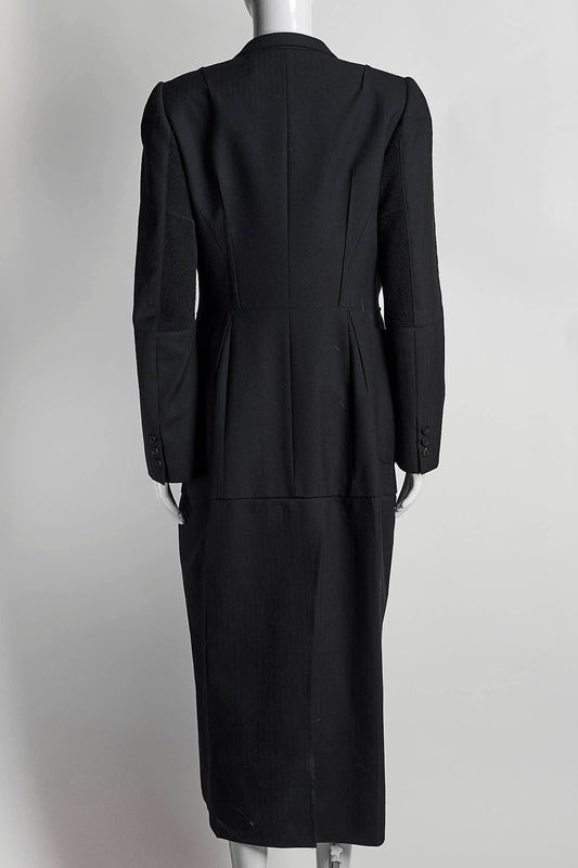 JUNYA WATANABE Comme Des Garçons Black Striped Coat L