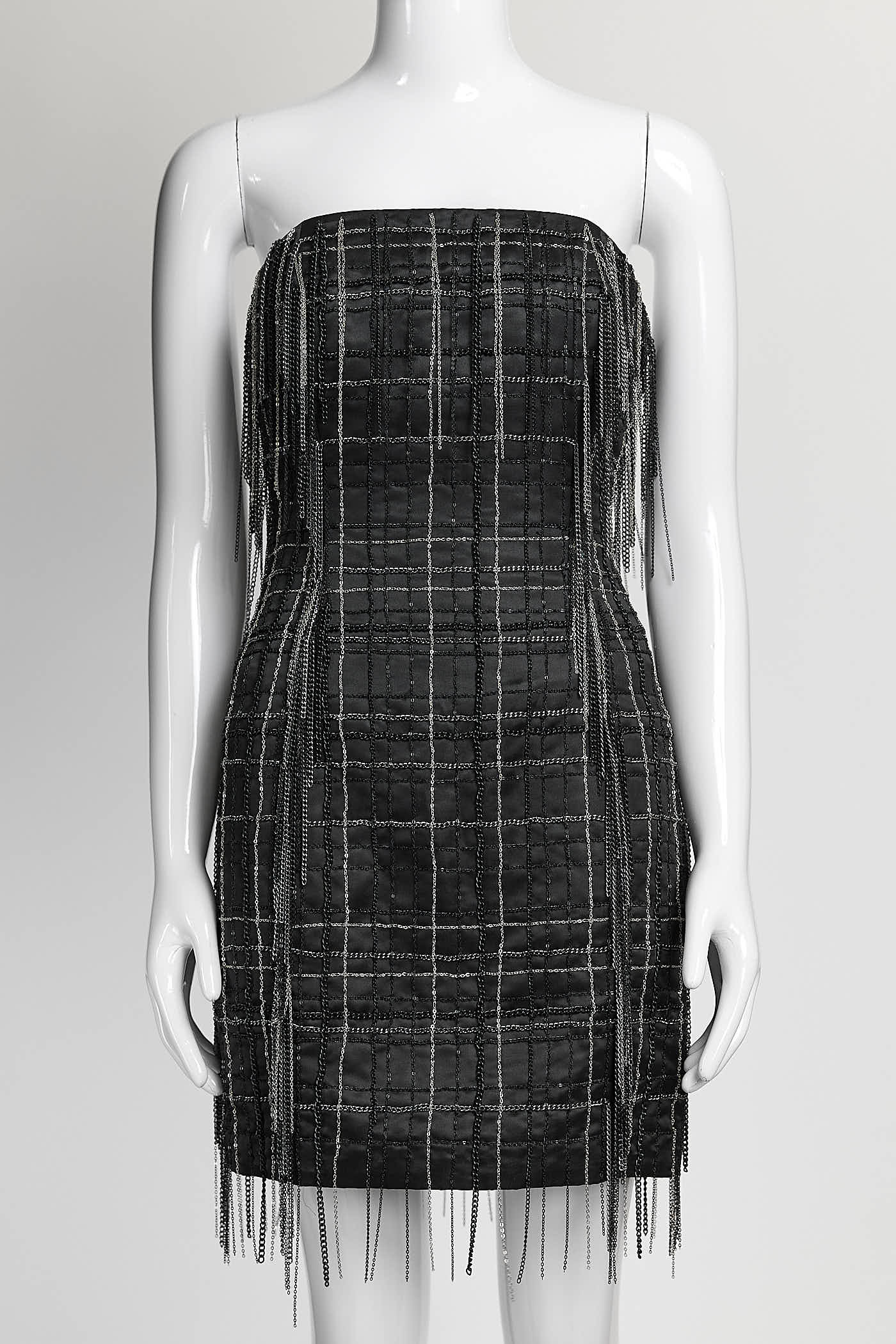 Jay Ahr Black Metal Chain Dress S