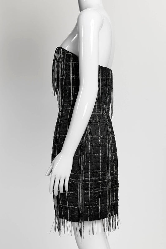Jay Ahr Black Metal Chain Dress S