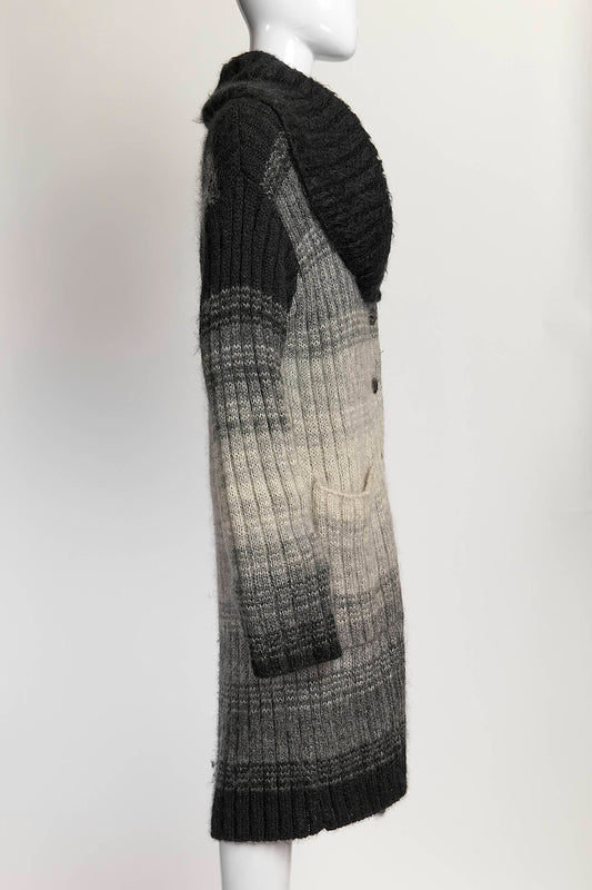 Jean Paul Gaultier Grey/Cream Striped Cardigan M