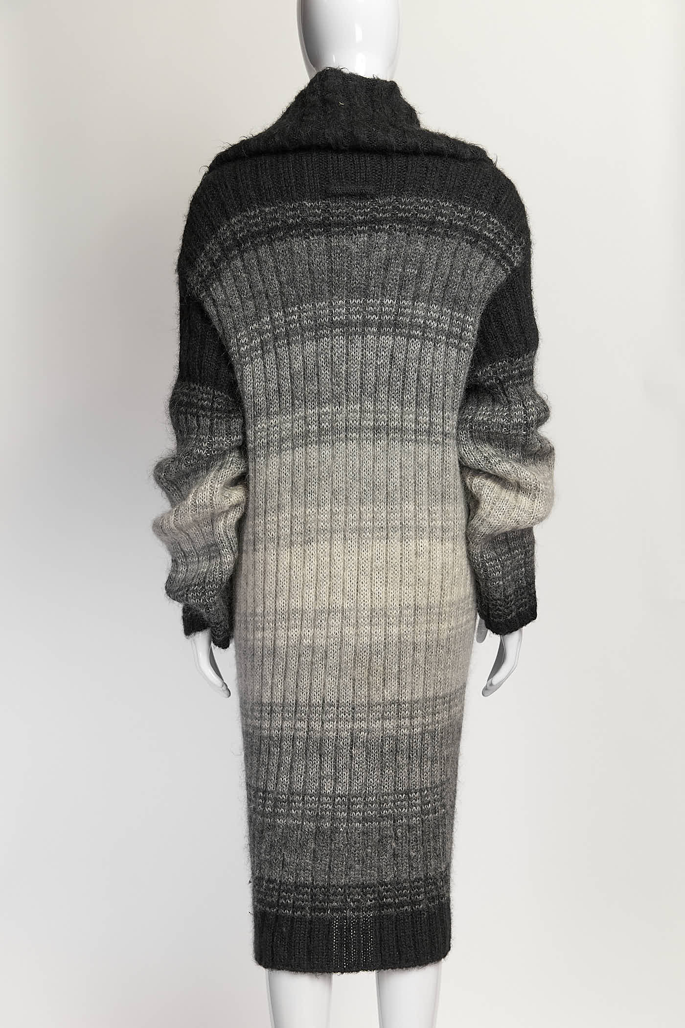 Jean Paul Gaultier Grey/Cream Striped Cardigan M