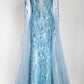 Jenny Packham Planelto Blue sequin-embellished Maxi Dress US 4