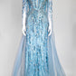 Jenny Packham Planelto Blue sequin-embellished Maxi Dress US 4