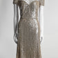 Jenny Packham Sequined Dress in Gold 8