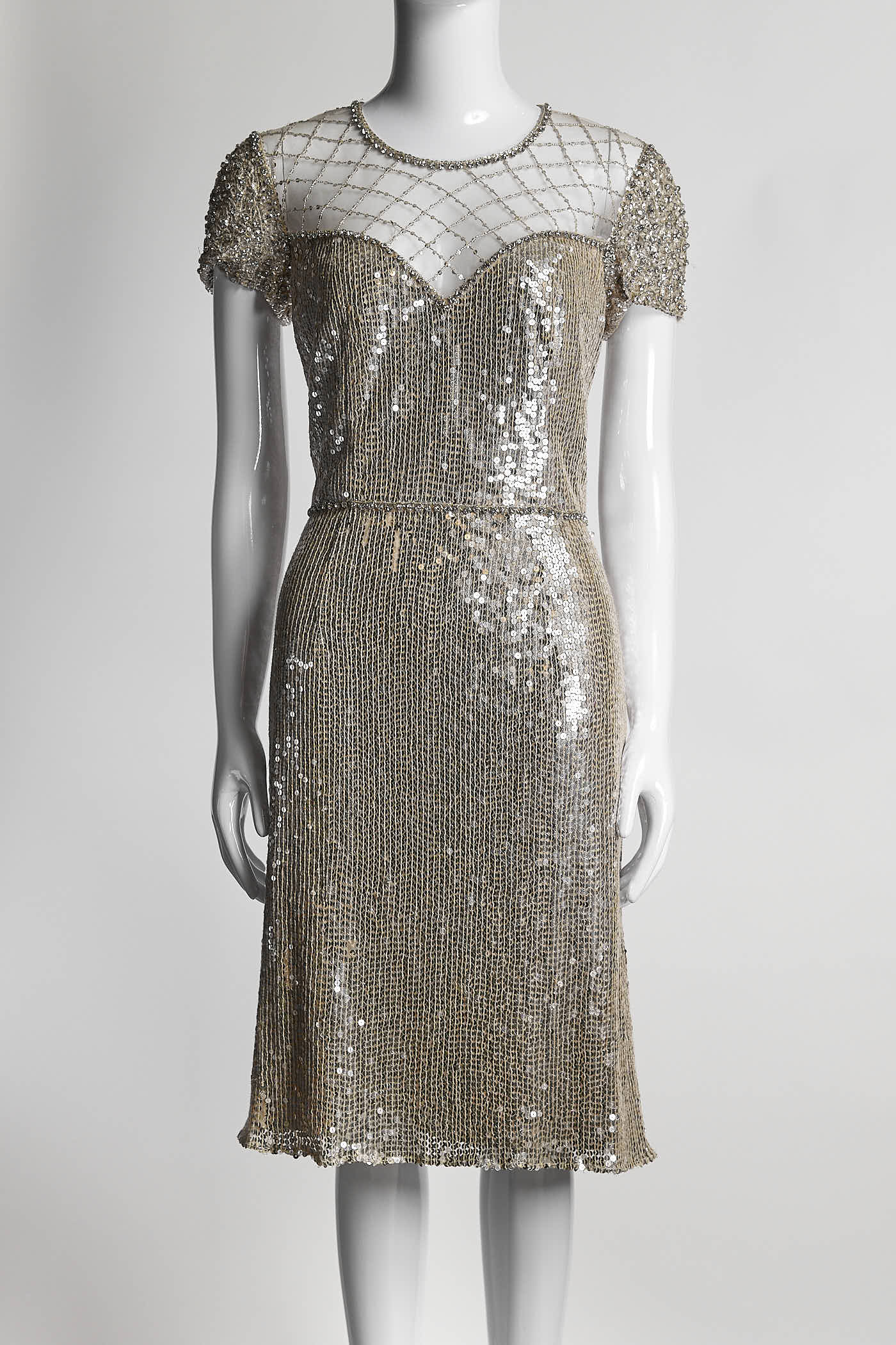 Jenny Packham Sequined Dress in Gold 8
