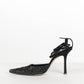 Jimmy Choo Glitter Black with Square Toe/Slingback 40
