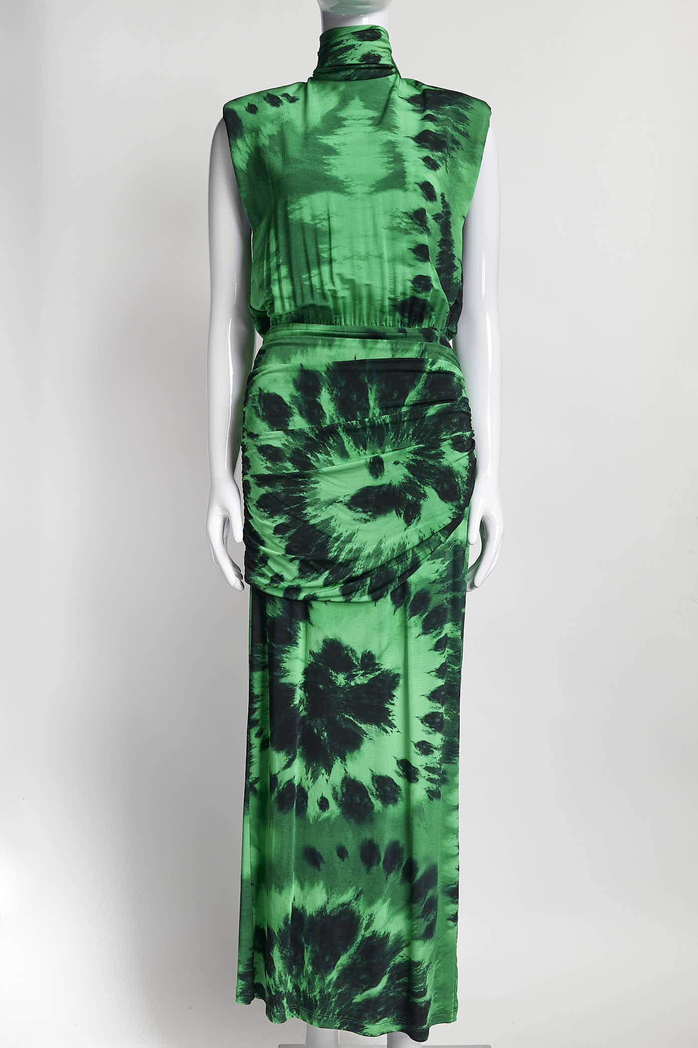 Johannan Ortiz Green Tie-Dye Long Dress 4