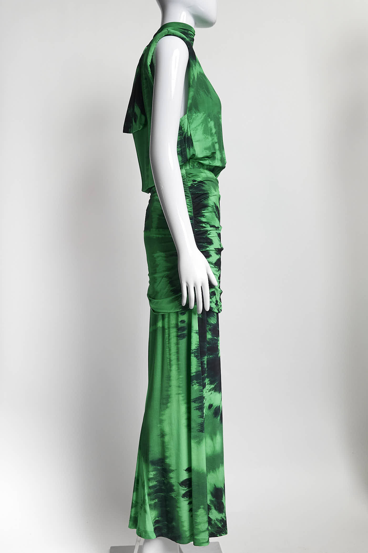 Johannan Ortiz Green Tie-Dye Long Dress 4