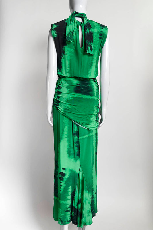 Johannan Ortiz Green Tie-Dye Long Dress 4