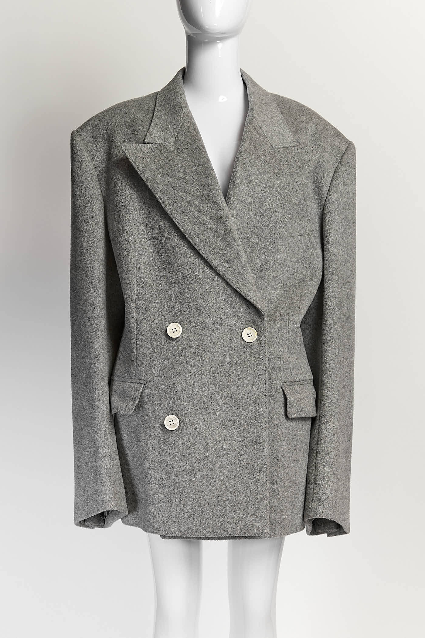 Junya Watanabe Comme Des Garcons light Grey Cashmere Wool Coat M