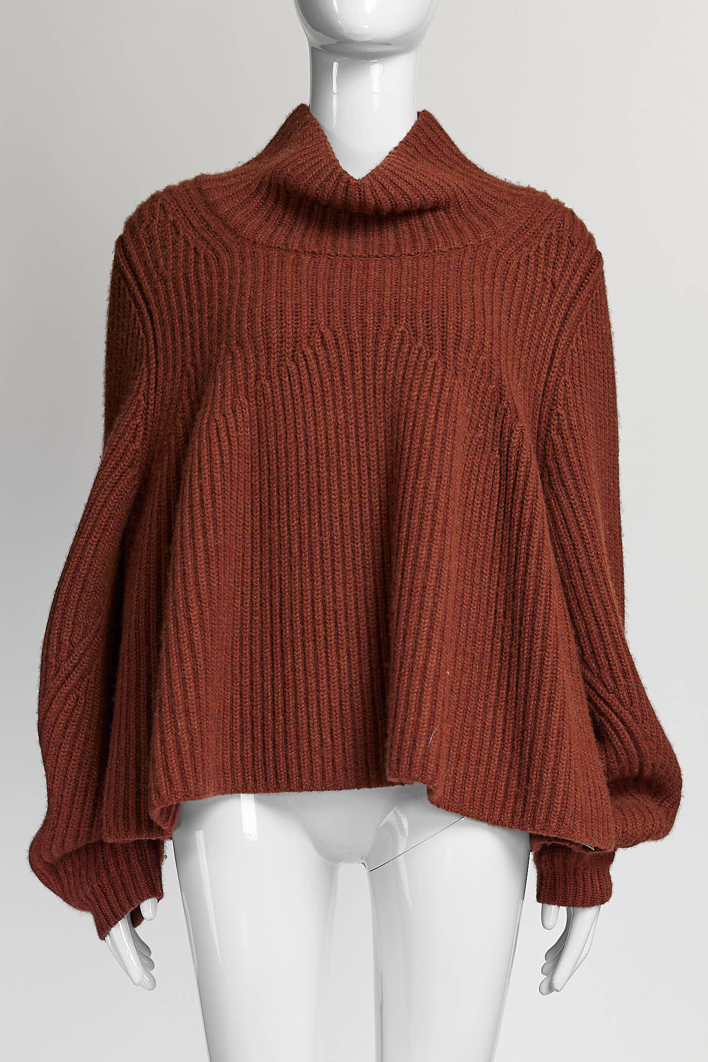 KHAITE Turtleneck Knitted Orange Sweater M