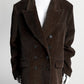 Khaite Brown Corduroy Double Breasted Blazer 12