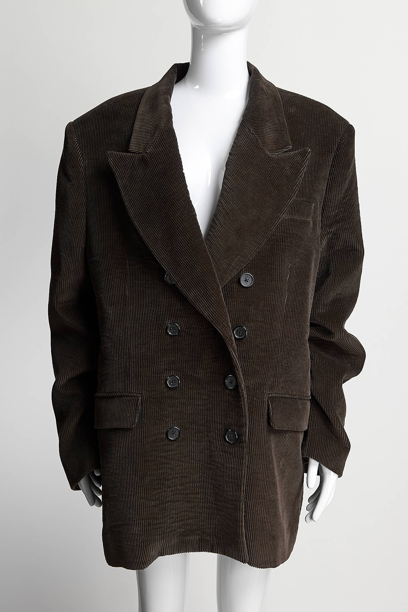 Khaite Brown Corduroy Double Breasted Blazer 12