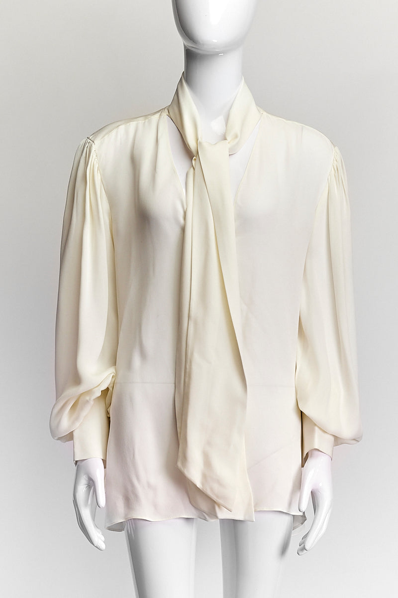 Khaite Cream Silk Blouse L