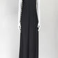 LANVIN ETE 2015 BLACK DRESS WITH SLIT AND PEARL DETAILS IT 40