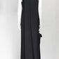 LANVIN ETE 2015 BLACK DRESS WITH SLIT AND PEARL DETAILS IT 40