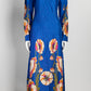 La DoubleJ Blue Long Sleeve Silk Floral Dress XS