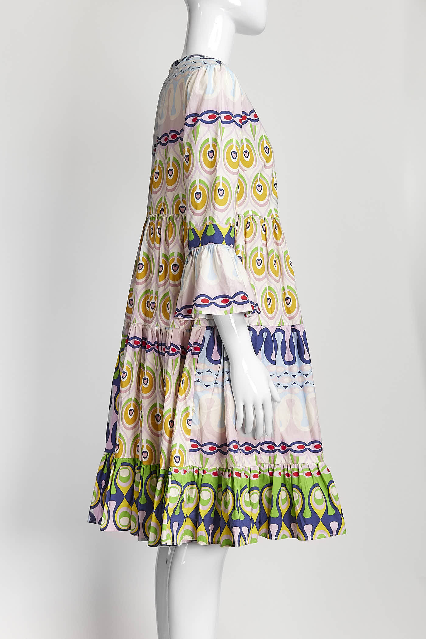 La DoubleJ Pink/ Blue Printed Midi Length Dress S