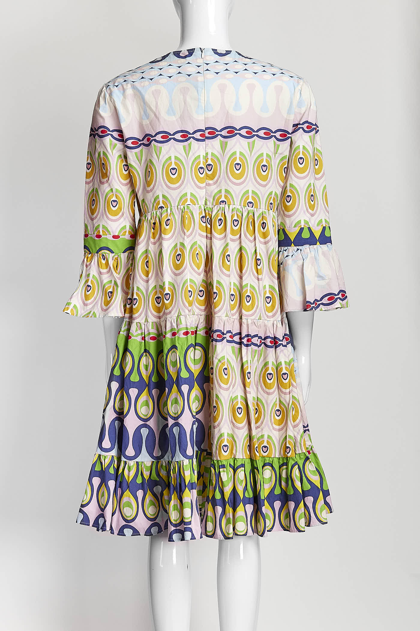 La DoubleJ Pink/ Blue Printed Midi Length Dress S