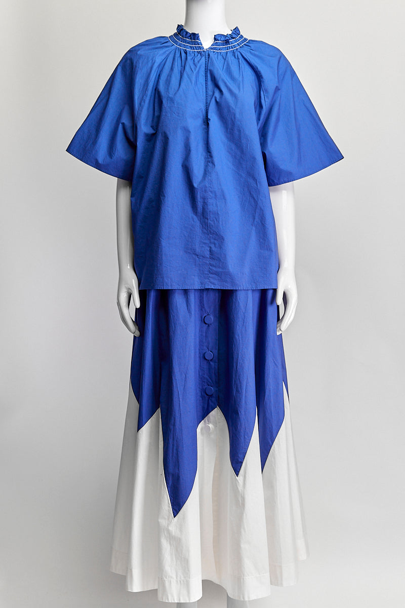 La DoubleJ Blue Top/Skirt Set S