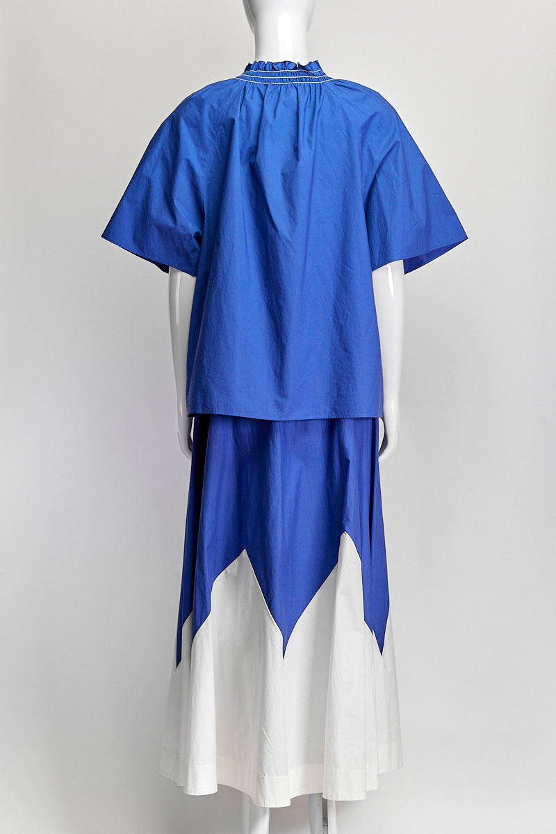 La DoubleJ Blue Top/Skirt Set S