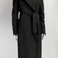 Lanvin Black Long Trench Coat 40