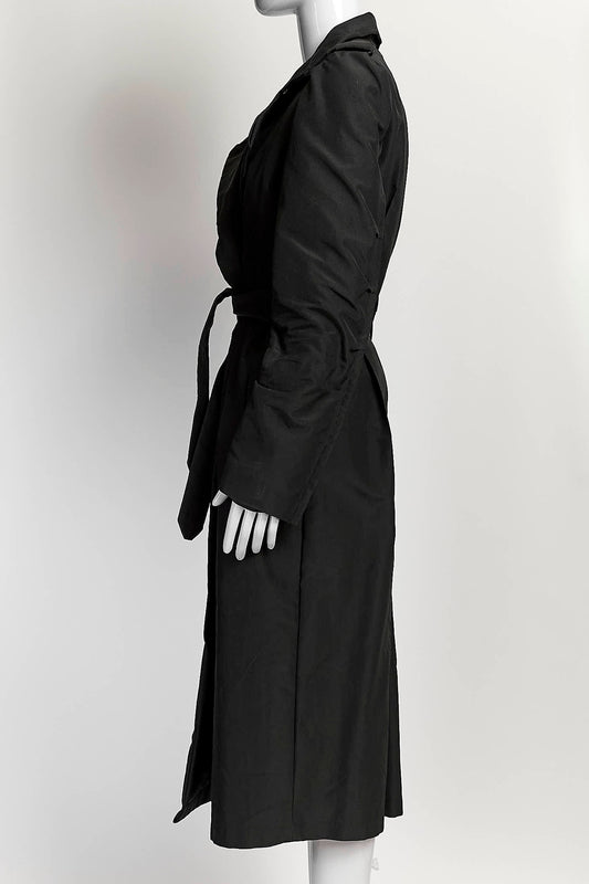 Lanvin Black Long Trench Coat 40