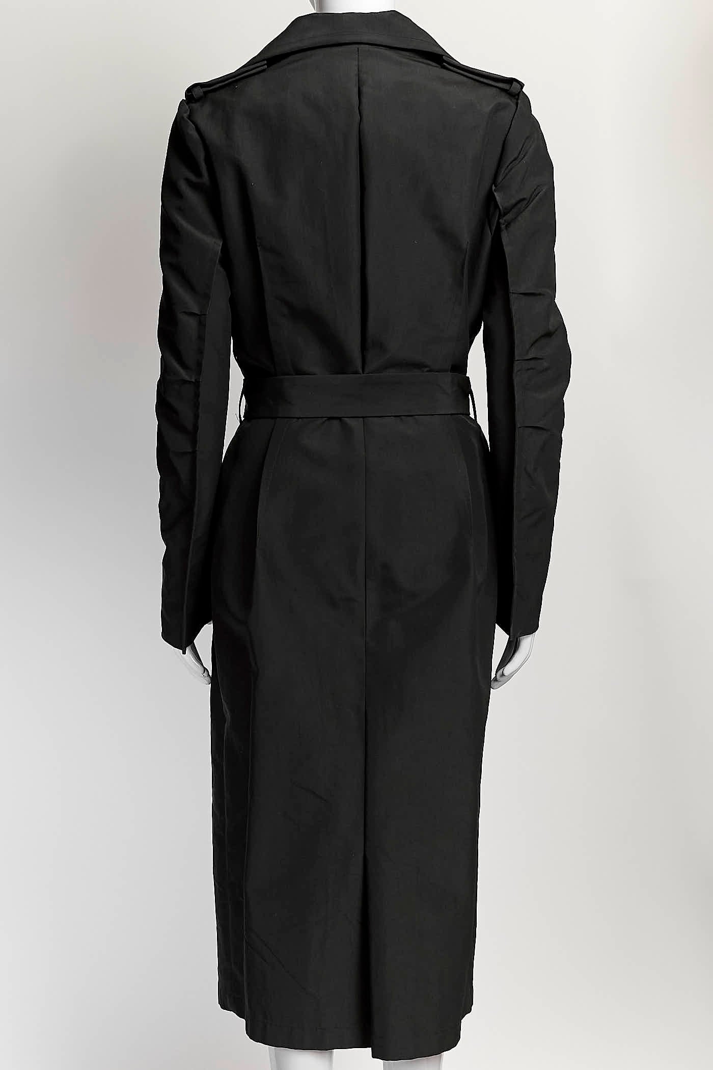 Lanvin Black Long Trench Coat 40