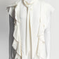 Lanvin Cream Sleeveless Ruffle Silk Blouse 36